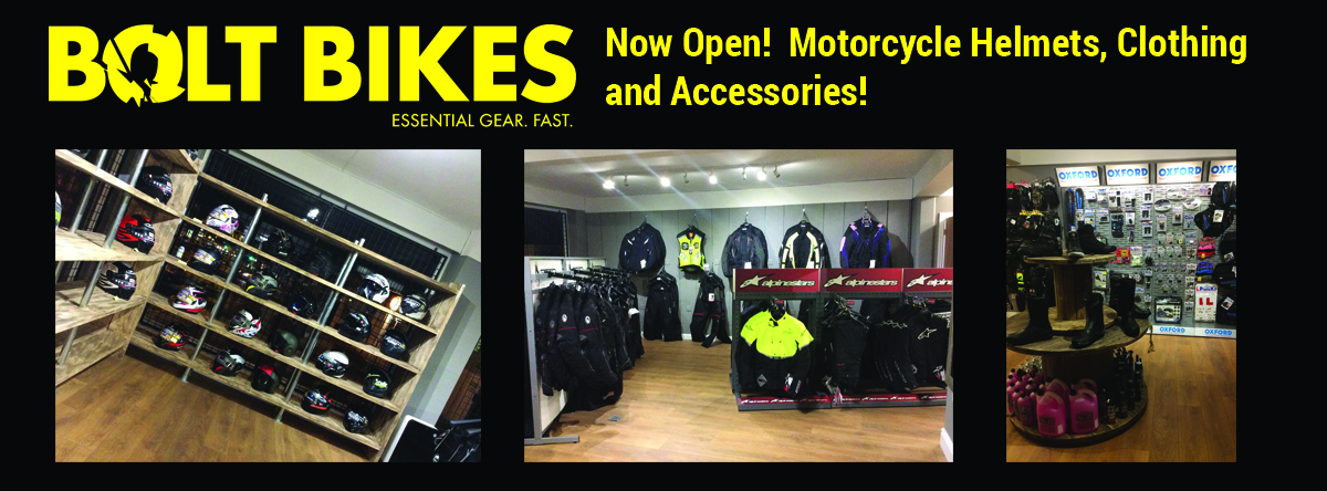 Bolt Bikes - Motorcycle Helmet, Clothing and Accessories shop in Bexhill, East Sussex.